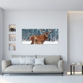 Tablou - Ceb și căprioare (120x50 cm)