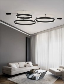 Lustra/Plafoniera LED dimabila design circular MOTIF Black 100cm
