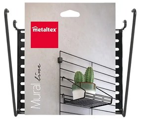 Componentă - raft neagră din metal 18x15 cm Mural – Metaltex