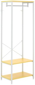 HOMCOM Suport 2 în 1 pentru Haine cu Depozitare Pantofi, Șină Suspendată și 2 Rafturi de Depozitare, 60x40x167.5 cm, Natural | Aosom Romania