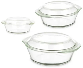 Set 3 vase rotunde termorezistente