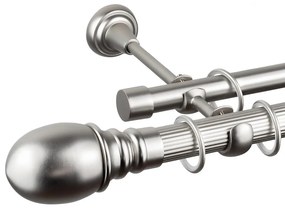 Galerie dubla bara zimtata Calypso 25/19, metal, argintiu - 300 cm