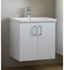 Set mobilier baie (masca cu 2 usi si lavoar) Kolpa San Evelin 66 cm, alb