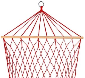 Hamac din franghie Muhler 9041, Single, Pana la 100 kg, Rosu