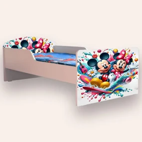 Pat copii Mickey Si Minnie Mic 2-8 Ani Simplu Varianta fara Saltea Cmg49440430063956