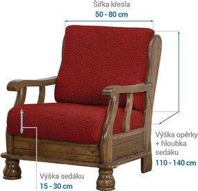 Nueva Textura Huse care se întind foarte bine NIAGARA cărămizii fotoliu cu manere de lemn (l. 50 - 80 cm)
