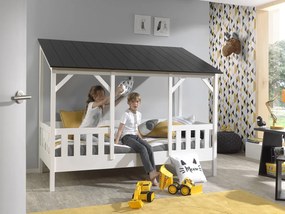 Set de Pat copii Vipack conține un Pat copii Vipack 03 acoperiș negru și un roll-slat 16s