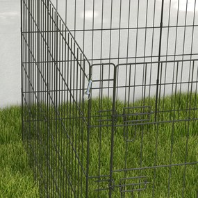 PawHut Parc modular pentru câini iepuri rozătoare gard pentru animale mici interior și exterior 61 x 91 cm negru | Aosom Romania