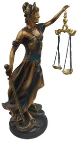 Statueta Zeita Justitiei Themis, 30cm, Albastru
