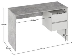 Masă PC Titanes (beton + alb) . 1116530