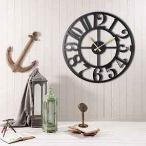 Ceas din metal pentru perete The Old Times, ø 50 cm