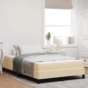 vidaXL Pat cu arcuri Altele Crem 120 x 200 cm țesătură