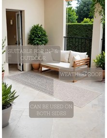 Covor tip traversă pentru interior și exterior gri/fildeș 80x250 cm Duet Kona – NORTHRUGS