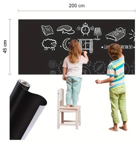Tablă de hârtie autoadezivă cu un set de crete - 45 x 200 cm