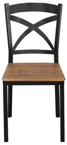 Set mobilier sufragerie Hungria (stejar închis + negru) (pentru 4 persoane). 1116359