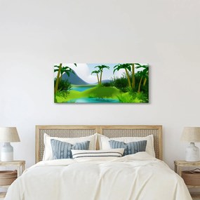 Tablou - Lac în junglă (120x50 cm)