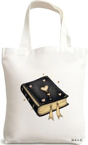 Sacosa de Panza pentru Cumparaturi, Geanta Tote, model Books 26 38 x 34.5 cm, Alba, BEKZ®