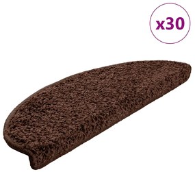 vidaXL Covorașe scară 30 buc maro 65x21x4 cm