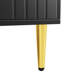 Comodă elegantă cu design unic cu valuri, Negru | Aosom Romania