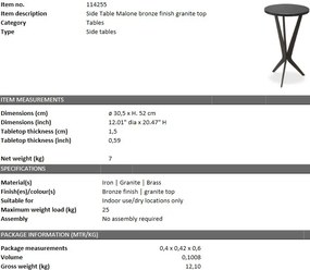 Masuta laterala design LUX Malone 114255 HZ