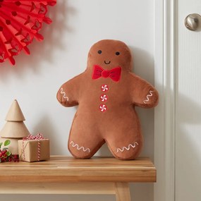 Pernă decorativă din catifea 28x37 cm cu model de Crăciun Gingerbread – Catherine Lansfield