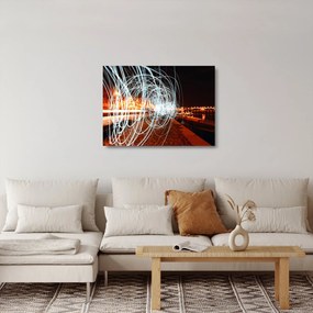 Tablou pe sticlă cu valuri de lumini (70x50 cm)