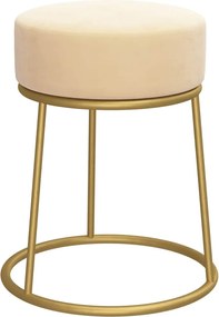 vidaXL Taburet rotund, culoarea caisei, catifea