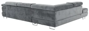 Colţar, material textil, gri, model stânga, BUTON P