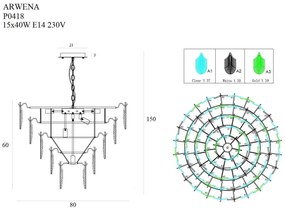 Lustra moderna design deosebit ARWENA, diametru 80cm