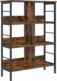 vidaXL Raft pentru cărți Stejar fumuriu 82 x 32 x 112 cm Lemn compozit