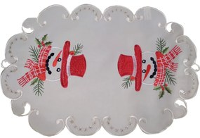 Față de masă crem de Crăciun cu broderie de om de zăpadă Lățime: 30 cm | Lungime: 45 cm