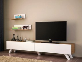 Comoda TV Amerika - Alb, Walnut