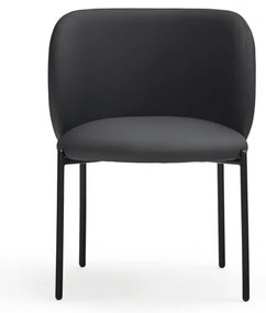 Set de scaune de sufragerie negru 2 buc. tapițat Mogi – Teulat