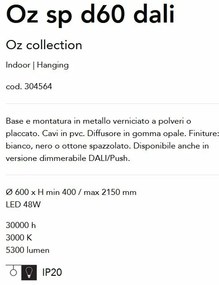 Lustra LED suspendata design modern circular Oz sp d60 dali alama