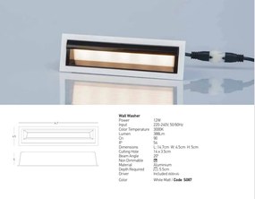 Corp incastrabil LED cu protectie IP54 Sandy White