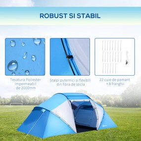 Outsunny Cort Spatios de Camping pentru 6 Persoane, Ușor de Asamblat, 460x230x195cm | Aosom Romania