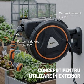 Outsunny furtun retractabil, suport furtun, role pentru furtun | Aosom Romania