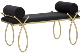 Mauro Ferretti Bancă Ribbon Neagră cm 112,5X49X53 | Aosom Romania