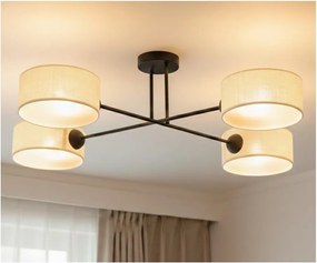 Brilagi - Lustră de tavan aplicată VIRGO 4xE14/40W/230V, crem/negru