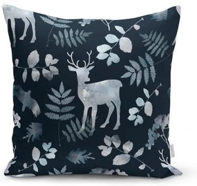 Set 4 fețe de pernă și un napron de masă cu model de Crăciun Minimalist Cushion Covers Christmas Forest