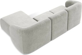 Colțar gri deschis cu tapițerie din chenille (cu colț pe partea dreaptă/cu șezlong) Lani – Makamii