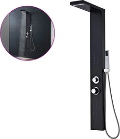 vidaXL Sistem panel de duș din aluminiu, negru mat