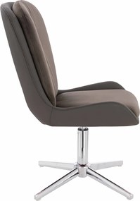 HR690CROSS Scaun Velvet&amp;soft Piele Pu Ciocolată/Cafea Bază Cromata