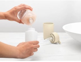 Dozator pentru sapun lichid Brabantia ReNew 1006264, 250 ml, Baza antiderapanta, Fara picurare, Bej