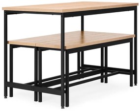 Set de mobilier Loft pentru sufragerie sau bucătărie - masă și 2 bănci
