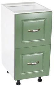 Corp inferior 40 cu 2 sertare metalice pentru greutate Zebra MDF Verde drept