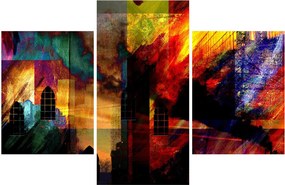 Tablou - Oraș colorat, abstracție (90x60 cm)