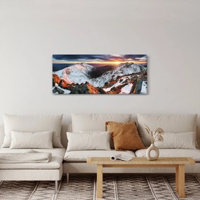 Tablou - Panoramă montană de iarnă (120x50 cm)