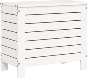 vidaXL Taburet de grădină, alb, 62x31,5x52 cm, lemn masiv pin