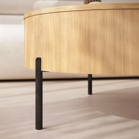 Mazzoni FRIDA Stejar Natural – MĂSUȚĂ DE CAFEA MODERNĂ CU BLAT RABATABIL ȘI SPAȚIU DE DEPOZITARE